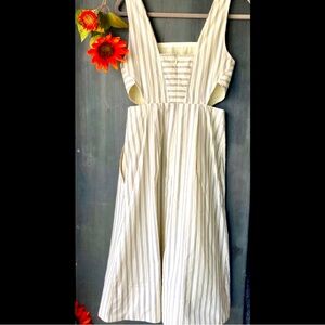 Madewell Cut-out Striped Midi Dress with Pockets